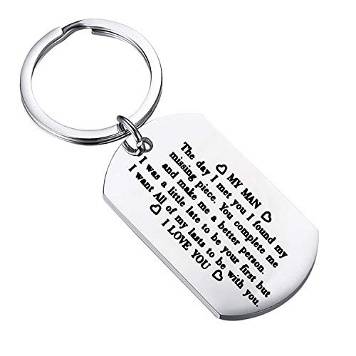 FUSTMW to My Man Keychain Husband Boyfriend Key Chain Gift I was a Little Late to Be Your First But I Want All of My Lasts to Be with You FUSTMW to My Man Keychain Husband Boyfriend Key Chain Gift I was a Little Late to Be Your First But I Want All of My Lasts to Be with You