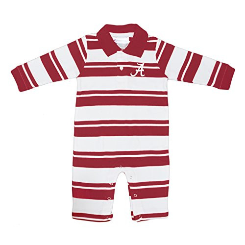 Alabama Crimson Tide NCAA College Infant Baby Rugby Striped Leg Romper 6 Months