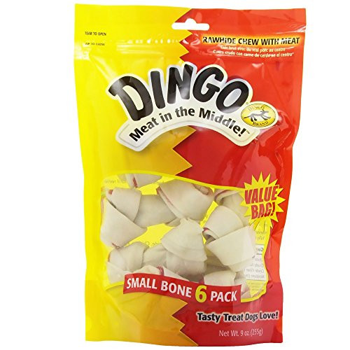 Dingo 95005 Small White Rawhide Dog Bones 6 Count
