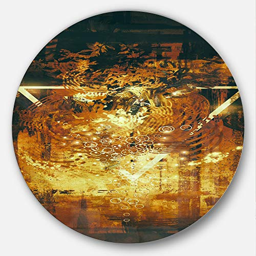 Designart MT6625-C11 Wall Art- Disc of 11 inch 11'' H x 11'' W x 1'' D 1P Brown/Yellow