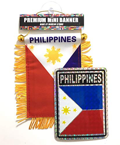 Philippines Car Flags Decal Sticker Filipino 2pc Automobile Decal Filipino Flags
