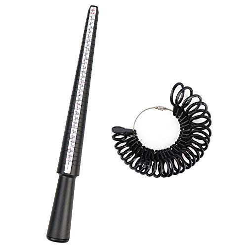 Pupuka Ring Sizer Set Ring Mandrel Gauge Tool US Size EUR SizeFinger Gaugers US Size 113 with Half Size Finger Measurement Scales Kit Ring Stick Measure Tool Finger Gauger Set Jewelers Sizers Tool