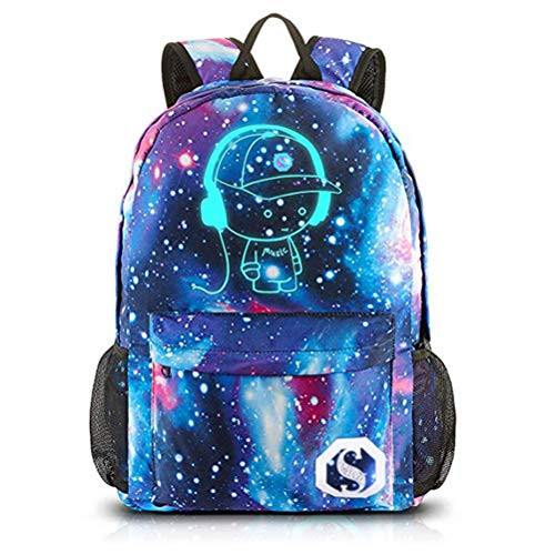 Galaxy School Backpack for Boys Girls Luminous Bookbags for Kids Teen