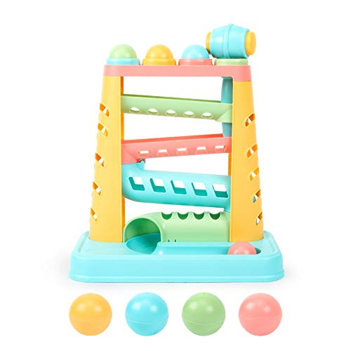 JONZOO Hammering Pounding Ball Drop and Roll Toys for Toddlers Kids Early Development Educational Toy with Great Fun