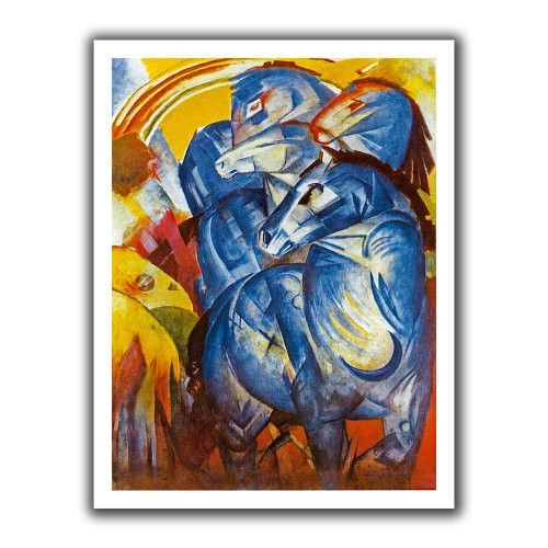 ArtWall A Tower of Blue Horses Unwrapped Canvas Art by Franz Marc 40 by 52Inch
