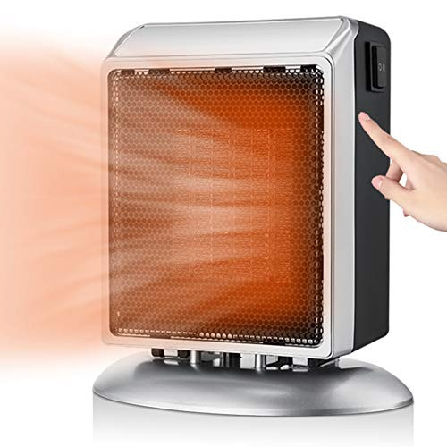 Portable Space Heater Personal Heater with Adjustable Thermostat  Tip Over Protection 2 Heat Modes Quick Heat up Electric Mini Heater for Home Office Bedroom Indoor Use