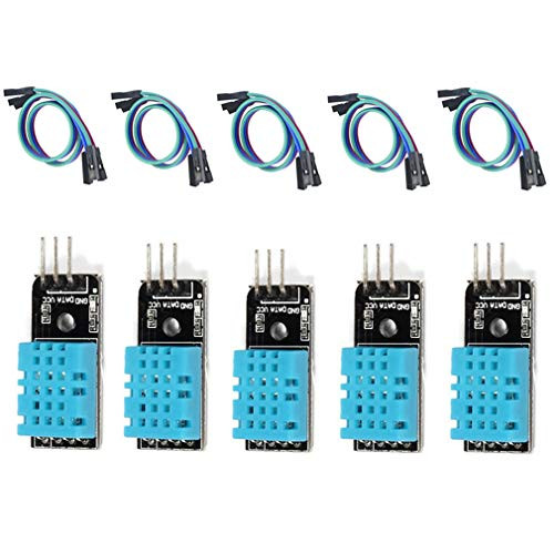 Hailege 5pcs DHT11 Digital Temperature Humidity Sensor Module Temperature Humidity Sensor 33V5V Humidity Measure Range 2095 Temperature Measure Range 050? Celsius with Dupont Wires