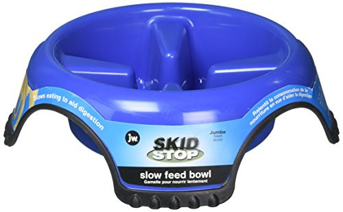 JW Pet Company SkidStop Slow Feed Dog Bowl Jumbo Colors Vary
