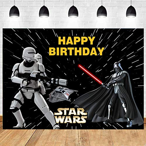 Photography Backdrop Star Wars Theme Children 1st Birthday Party Backdrops for Photo Studio Cake Table Decoration Baby Shower Supplies Photo Booths Studio Props Banner 7x5ft