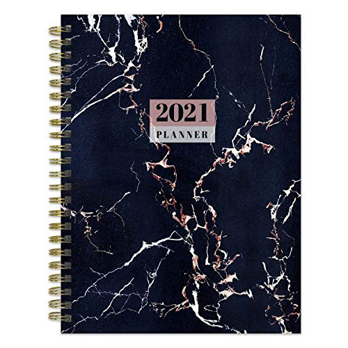TF PUBLISHING 2021 Black  Marble Medium Weekly Monthly Calendar Planner Appointment Agenda Notes Stickers Checklist HomeOffice Planning and Organization Premium Thick Uncoated Paper 65x8