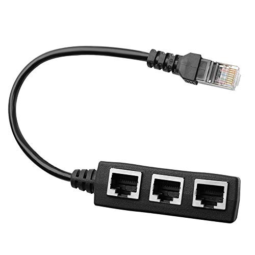 RJ45 Ethernet Splitter Cable RJ45 1 Male to 3 x Female LAN Ethernet Splitter AdapterNetwork Cable Suitable Super Cat5 Cat5e Cat6 Cat7 LAN Ethernet Socket Connector Adapter