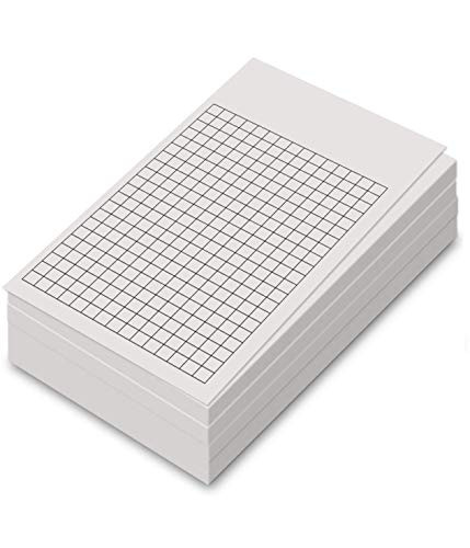 White Grid Vertical Index Cards 3 X 5 Inches  100 Sheets Per Pack