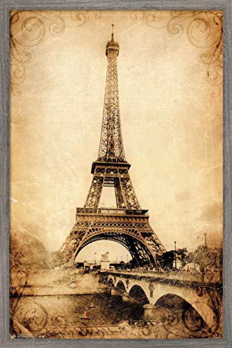 Trends International Eiffel TowerRustic 14725 x 22375 Barnwood Framed Version