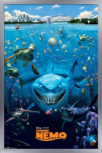 Trends International Disney Pixar Finding Nemo  Cast Wall Poster 14725 x 22375 Silver Framed Version