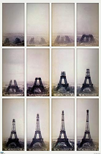 Trends International Eiffel Tower Construction Time Lapse Wall Poster 14725 x 22375 Premium Unframed