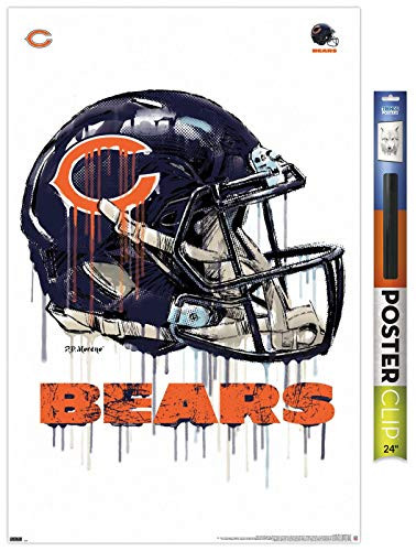 Trends International NFL Chicago Bears  Drip Helmet 20 Wall Poster 22375 x 34 Premium Poster  Clip Bundle