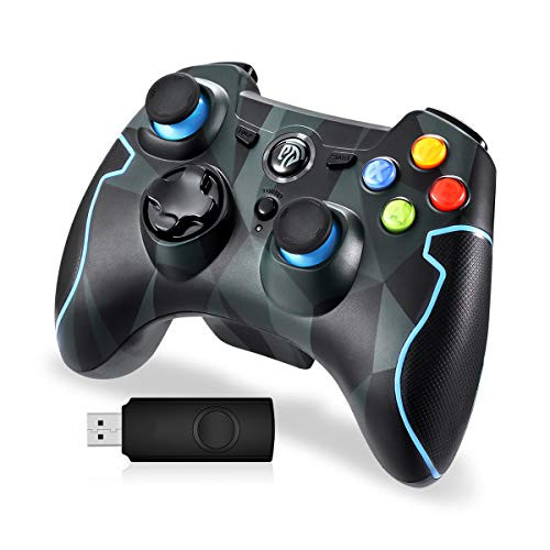 HTQ 24G Wireless Controller for PS3 Portable Gaming Joystick Handle PC Gamepads Support PC Windows XP788110 PS3 Android Vista TV Boxwith Vibration Fire Button Range up to 10m