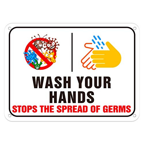 Hohomark Wash Your Hands Sign 7x10 Hand Washing Signs for Office School Home Restroom
