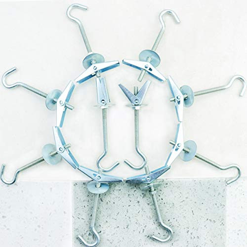 Heatoe 10 Pack Heavy Duty Ceiling Hook Toggle Wings Bolt Hook Ceiling Installation Hook Cavity Wall Fixing Wing Swag Hanging Hook for Ceiling Hanging Plants
