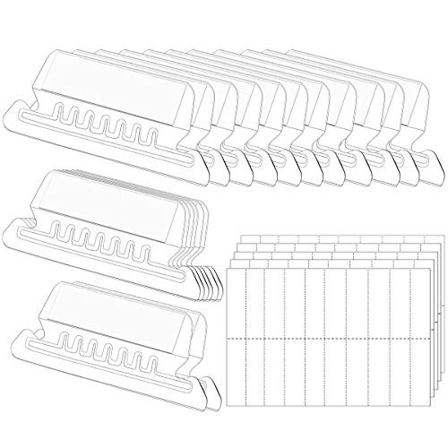 WFPLUS 150pcs File Folder Tabs and 150pcs Inserts  Clear Hanging Folder Labels and 2 Inch Hanging File Inserts for Quick File Identification and Easy to Read