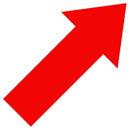 24 Pieces Arrow Stickers 12 Inch Glossy Arrow Decal Sticker Store Sign 5 Color Directional Arrow Stickers Removable Arrows Sign for Yard Floor and Wall Applications Red