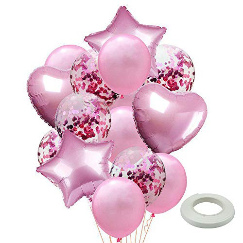 Pink Balloon 14Pcs Birthday Balloon Set Socub Premium Latex Party Balloons Confetti Latex Balloons foil balloons for Birthday Wedding Graduation Parties Decorations Pink Balloon 14Pcs Birthday Balloon Set Socub Premium Latex Party Balloons Confetti Latex Balloons foil balloons for Birthday Wedding Graduation Parties Decorations