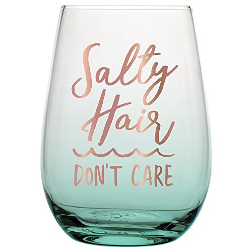 Slant 20oz Stemless Wineglass Salty Hair