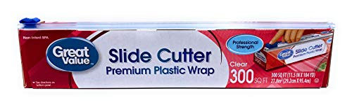 Great Value Slide Cutter Plastic Wrap Clear 300 sq ft
