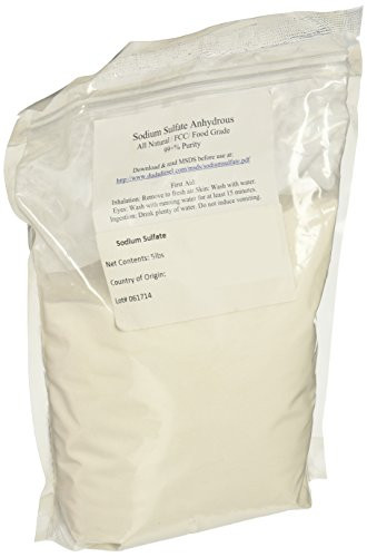 Duda Energy 5ssf Natural Sodium Sulfate Food Grade FCC 99+% Granular Anhydrous Crystals Salt Made in USA, 5 lb.