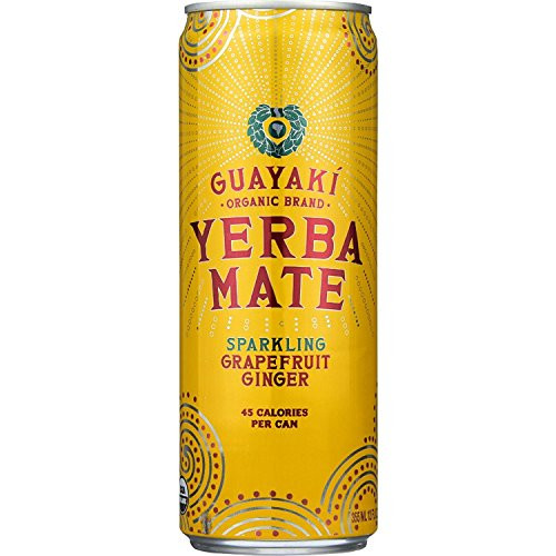 Guayaki Yerba Mate Grapefruit Ginger Sparkling Mate 12ounce Cans Pack of 8