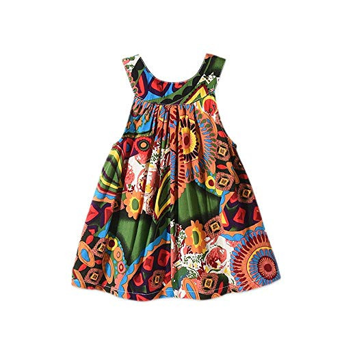 Hipea Baby Girl Clothes Bohemian Sleeveless Flower Princess Floral Formal Kids Summer Dress Skirt Boho dress2 23T