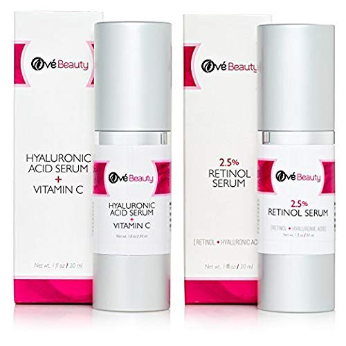 Retinol 25 Face Serum and Hyaluronic Acid Vitamin C Serum Gift Set Face Rejuvenation Treatment Kit for Fine Lines Wrinkles and Age Spots Retinol 25 Face Serum and Hyaluronic Acid Vitamin C Serum Gift Set Face Rejuvenation Treatment Kit for Fine Lines Wrinkles and Age Spots