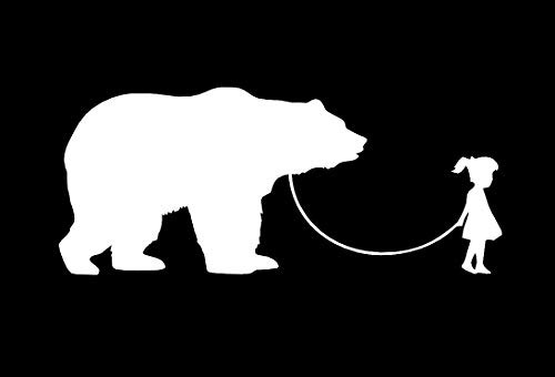 Girl Walking Bear Funny MKR Decal Vinyl Sticker Cars Trucks Vans Walls LaptopWhite55 x 23 inMKR1327 Girl Walking Bear Funny MKR Decal Vinyl Sticker Cars Trucks Vans Walls LaptopWhite55 x 23 inMKR1327