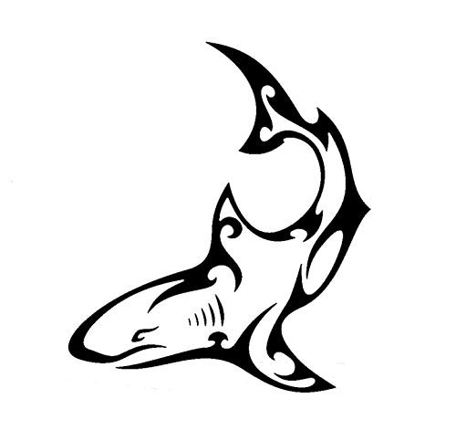 Tribal Shark MKR Decal Vinyl Sticker Cars Trucks Vans Walls LaptopBlack55 x 48 inMKR1456