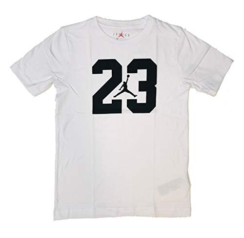 Nike Air Jordan Boys 820 Jumpman Cotton TShirt WhiteBlack Medium