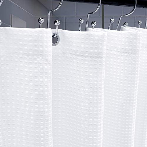 Kikcoin Waffle Shower Curtain 42 x 72 Inch Polyester Fabric Shower Curtain Heavy Duty Waterproof Bathroom Shower Curtains with RustResistant Metal GrommetsWhite Kikcoin Waffle Shower Curtain 42 x 72 Inch Polyester Fabric Shower Curtain Heavy Duty Waterproof Bathroom Shower Curtains with RustResistant Metal GrommetsWhite