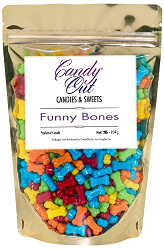 CandyOut Assorted Colors Funny Bones 2 Pounds in Sealed Stand Up Bag