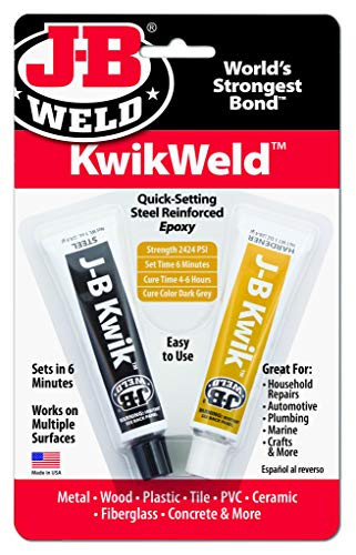 JB Weld 8276 KwikWeld Quick Setting Steel Reinforced Epoxy  2 oz Pack of 2