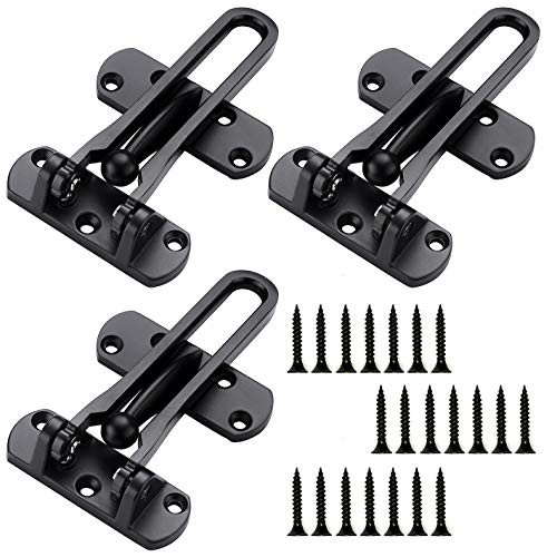 Swing Bar Door Lock Latches Home Security Front Door Locks for Kids High Security Auxiliary Lock as Secondary Door Lock Security Latch Guard ClaspClasp?Black?