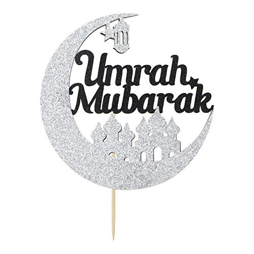 Glitter Umrah Mubarak Cake Topper Eid Festival Muslim Islam Party Decoration Supplies 2020 Hajj Mubarak Ramadan Kareem Islamic Party SignBlackSilver Glitter Umrah Mubarak Cake Topper Eid Festival Muslim Islam Party Decoration Supplies 2020 Hajj Mubarak Ramadan Kareem Islamic Party SignBlackSilver