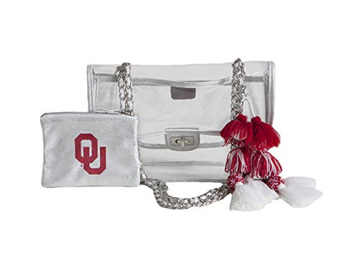 SHEERGEAR NCAA Clear Evie Chain Bag Oklahoma Sooners
