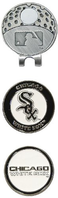 Team Golf MLB Chicago White Sox Golf Cap Clip with 2 Removable DoubleSided Enamel Magnetic Ball Markers Attaches Easily to Hats