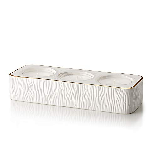 Thymes Ceramic Tea Light Set  15 Oz  Frasier Fir