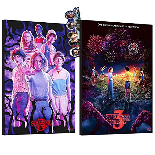 Stranger Things Poster Print Wall Art Bundle ~ 2 Pack Stranger Things Mounted Print Posters for Kids Adults with Stranger Things Bookmark Stranger Things Party Decorations Room Decor
