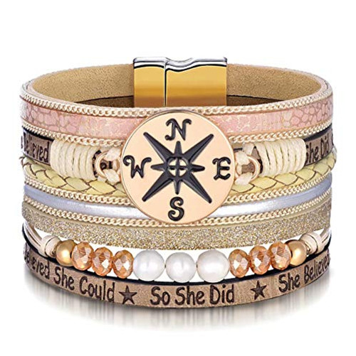 M MOOHAM Graduation Gifts for Her 2020 Graduation Leather Wrap Bracelet High School College Graduation Gifts for Her Class of 2020 Senior Graduation Gift