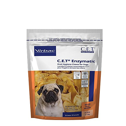 Virbac CET Enzymatic Oral Hygiene Chews for Medium Dogs 30 Chews 1 Bag
