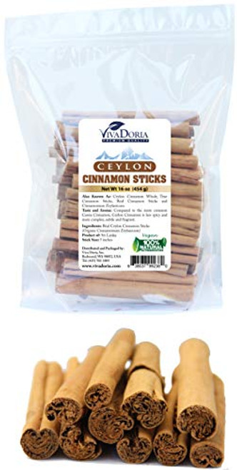 Viva Doria Ceylon Alba Cinnamon Sticks Sri Lanka 5 Inches 16 Oz Approx 4045 Sticks
