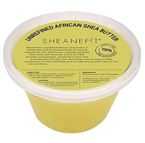Raw Unrefined African Shea Butter 8oz 16oz 32oz Containers by Sheanefit Yellow 16oz1pc Raw Unrefined African Shea Butter 8oz 16oz 32oz Containers by Sheanefit Yellow 16oz1pc