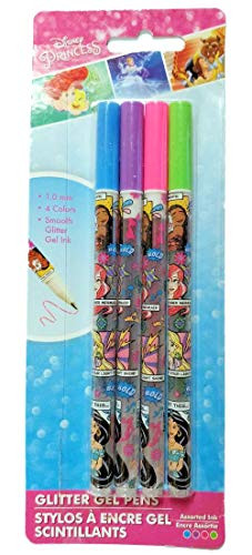 Licensed Childrens Glitter Gel Pen Set Disney Princess