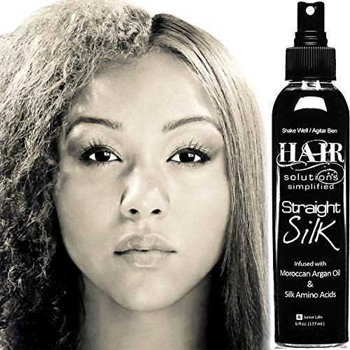 Straight Silk Spray with Moroccan Argan Oil  Hair Straightening Protector  Detangler  AlcoholFree  Heat Protectant up to 450°F  FlatIron  BlowDry  Unscented  Hair Spray  MADE IN USA 6oz Straight Silk Spray with Moroccan Argan Oil  Hair Straightening Protector  Detangler  AlcoholFree  Heat Protectant up to 450°F  FlatIron  BlowDry  Unscented  Hair Spray  MADE IN USA 6oz